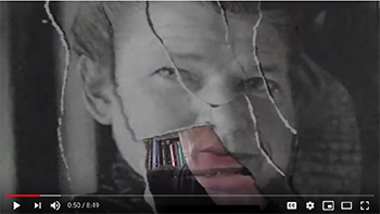 Youtube video still of photo of Josephine Miles superimposed over Trisha Cambell's face