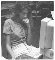 High school student working on
                  an essay on a computer